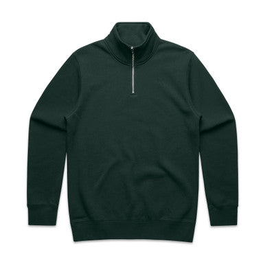 AS Colour Stencil Half Zip Crew - PINE GREEN